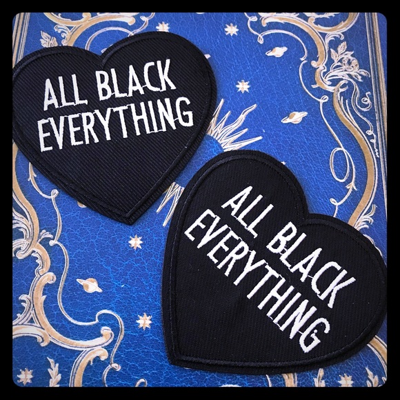 5/$30 New GOTH DARK ACADEMIA patch “Everything Black” - Picture 2 of 5